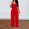 Dámský letní overal, elegantní sexy, bez rukávů, body, ležérní, široké nohavice