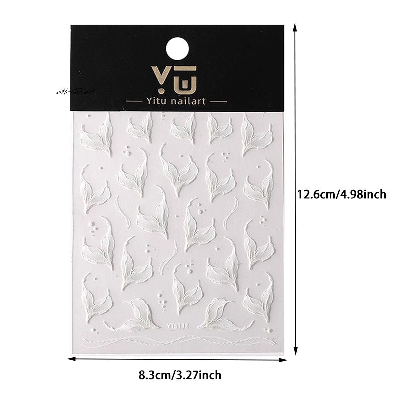 3D White Fish Tail Nail Stickers DIY Nail Art Decals for Women Easy Apply Manicure Artwork Decoration