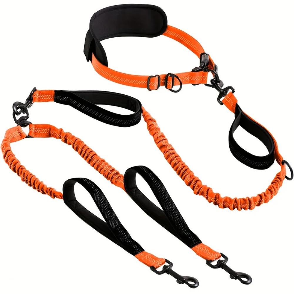 

Explosion-Proof Short Elastic Buffer Pet Leash One-Hand Drag Two-Walking Rope Running Dog Accessories for Small Large Dogs помаранчевий