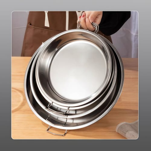 BDHD Cooling Skin Steamer, Stainless Steel Pot Cooling Skin Making Tool, Chilled Noodle Pot Cooling Skin Pan, Multi-Size 24cm-32cm, Chinese Cooking To