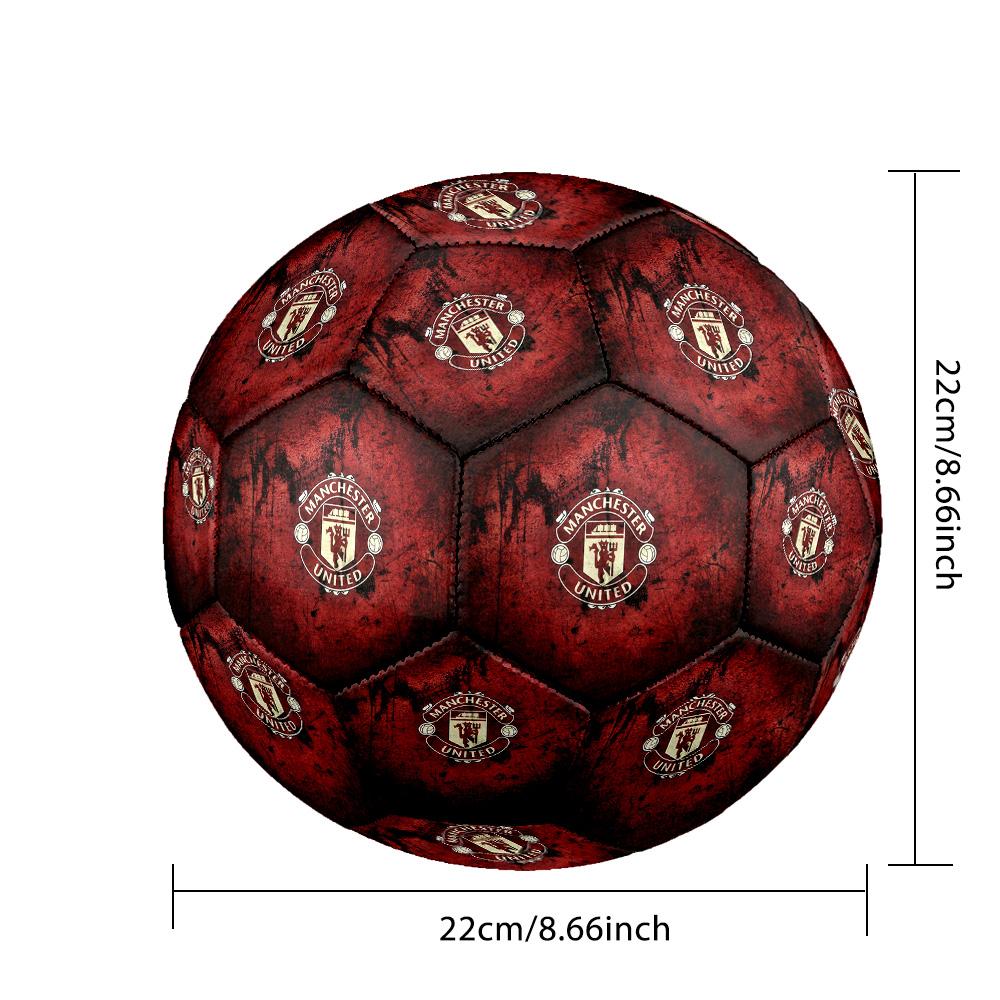 Man U logoSoccer Ball Colorful All Ages Machine Stitched PVC Competition Ready Durable High-Bounce