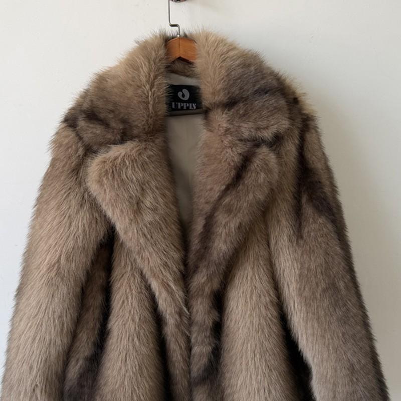 Womens Faux Fox Fur Coat 2026