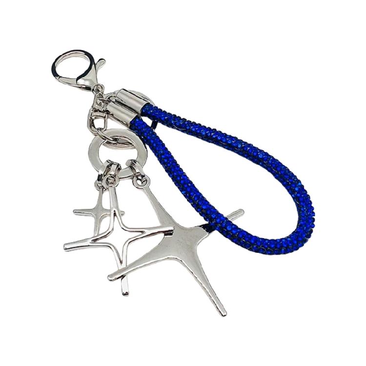 Stylish Star Keychain Decoration With Rhinestones Sturdy Rope Aloy for Elegant Designs In Your Daily Use Items