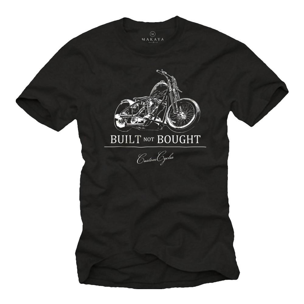 

Biker Mens TShirt with Custom Chopper Mens Rockabilly Motorcycle Shirt Unisex T-Shirt M
