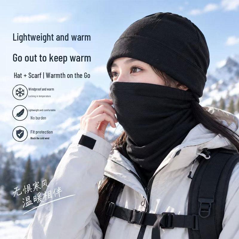 Men's Winter Windproof Cycling Hat with Warm Mask, Earmuffs, and Neck Cover - Thick Cotton Lei Feng Style