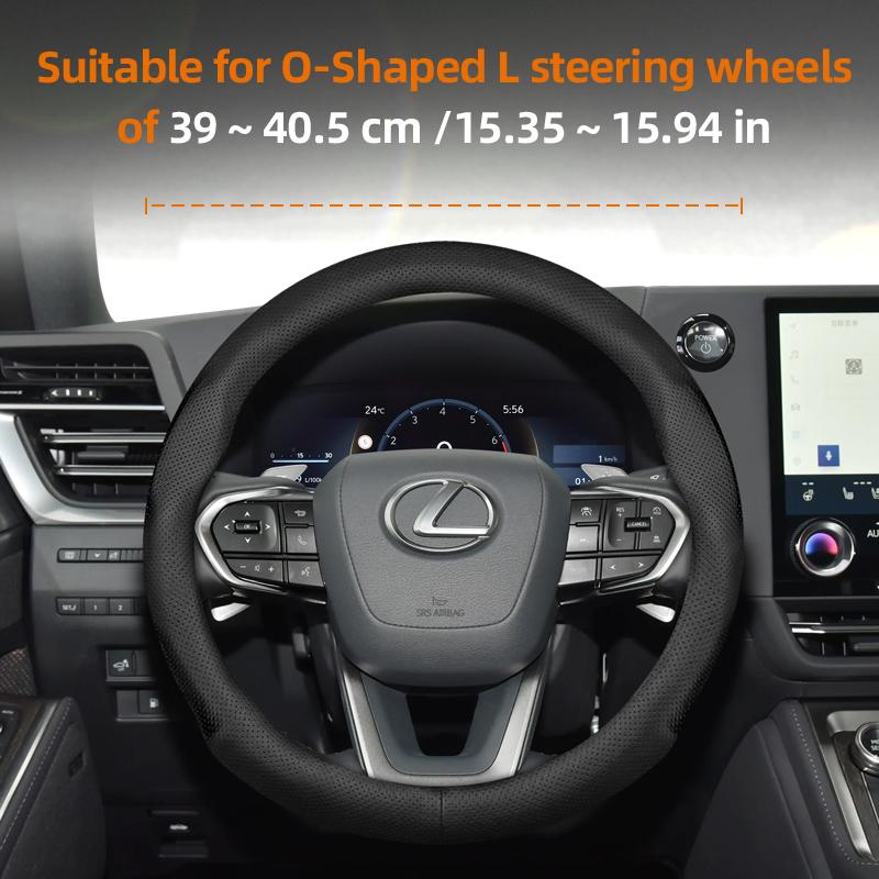 Suitable for Lexus Ultra-Thin Breathable Leather Steering Wheel Cover Suitable for Is250 Gs300 Lx 570 Nx Is350 2019 Es350 Gx460 Is 300 Ls400 Is300 202