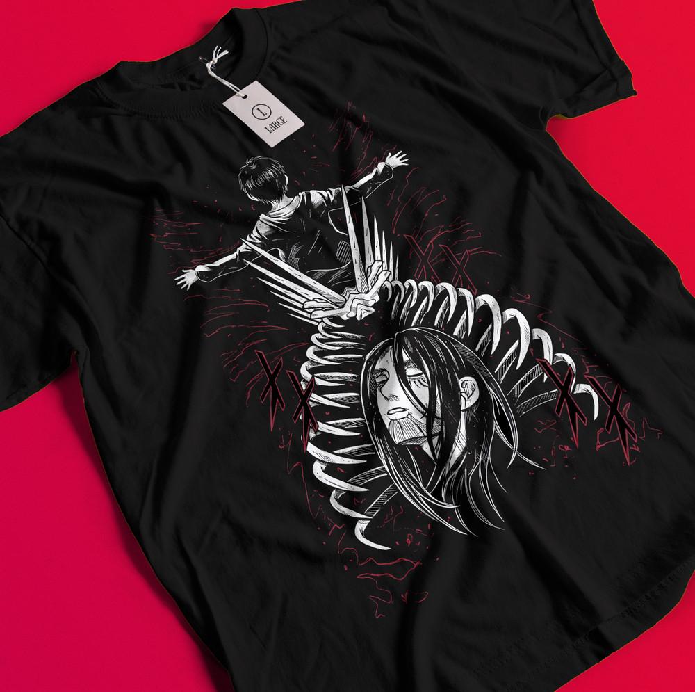 

Футболка Атака Титанов Эрен Микаса Футболка Леви Футболка АОТ Эрвин Ханге Армин Футболка BB1431 3XL