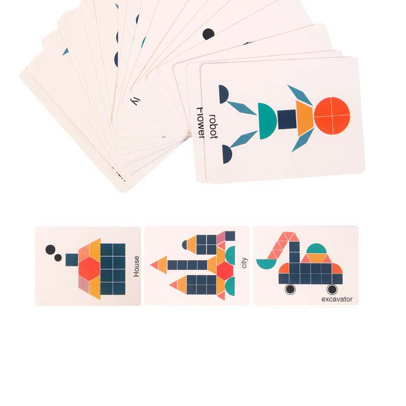 180Pcs/set Montessori Kids Wooden 3D Geometric Shape Jigsaw Puzzle Baby Early Education Toy