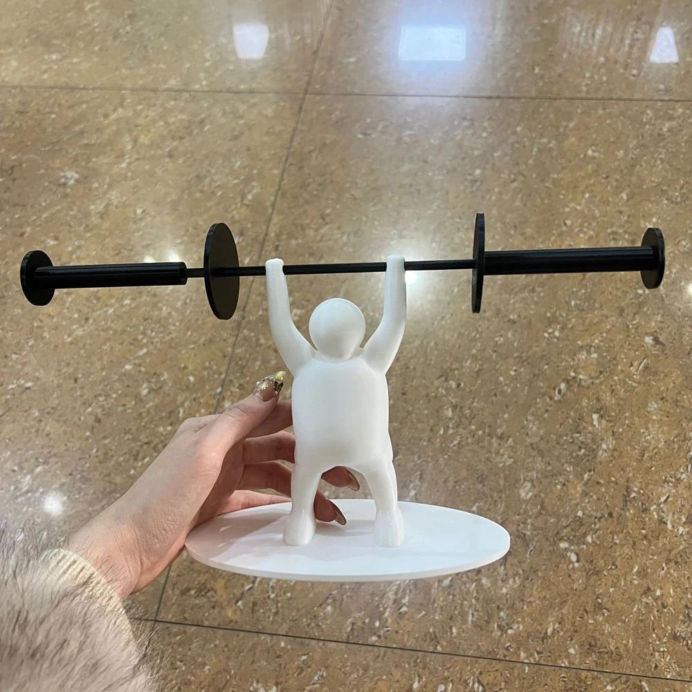 Funny Toilet Paper Shelf 3d Printing Weightlifting Figurine Napkin Rack Home Decor Organizer For Tissue Rolls Wipes Towels