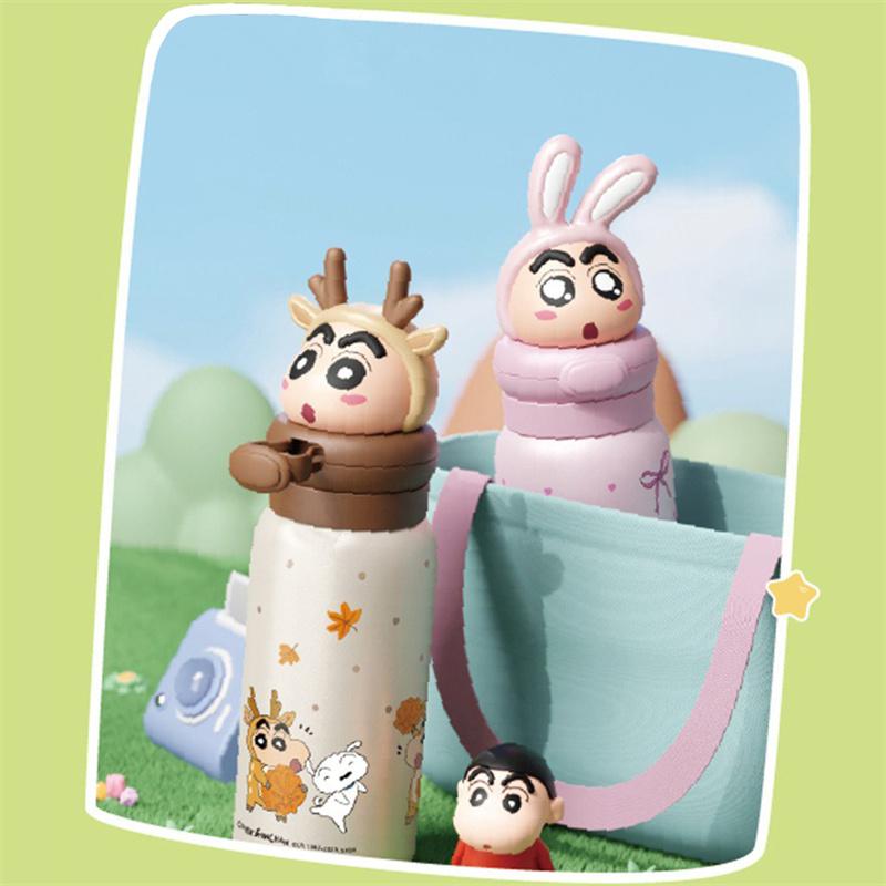 400ML Anime Crayon Shin-Chan Thermos Cup Stainless Steel Vacuum Flask Cartoon Doll Kids Water Bottle Tumbler Gifts Cup for Kids