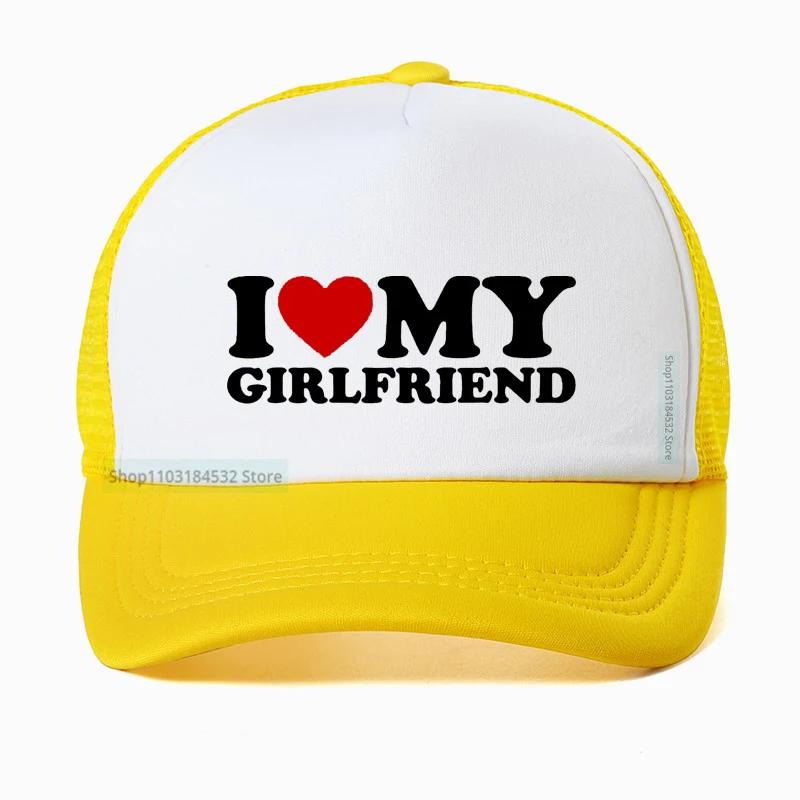 Ich Liebe Herz Meine Freundin Baseballkappe hohe Qualität Golfhüte Geburtstagsgeschenk cool Netz Atmungsaktiv Truckerhut Kappe