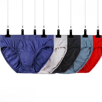 Cueca Triângulo de Algodão Masculina Cintura Média - Tamanho Grande, Ajuste Solto, para Meia-Idade e Idosos, Shorts Estilo Todas as Estações