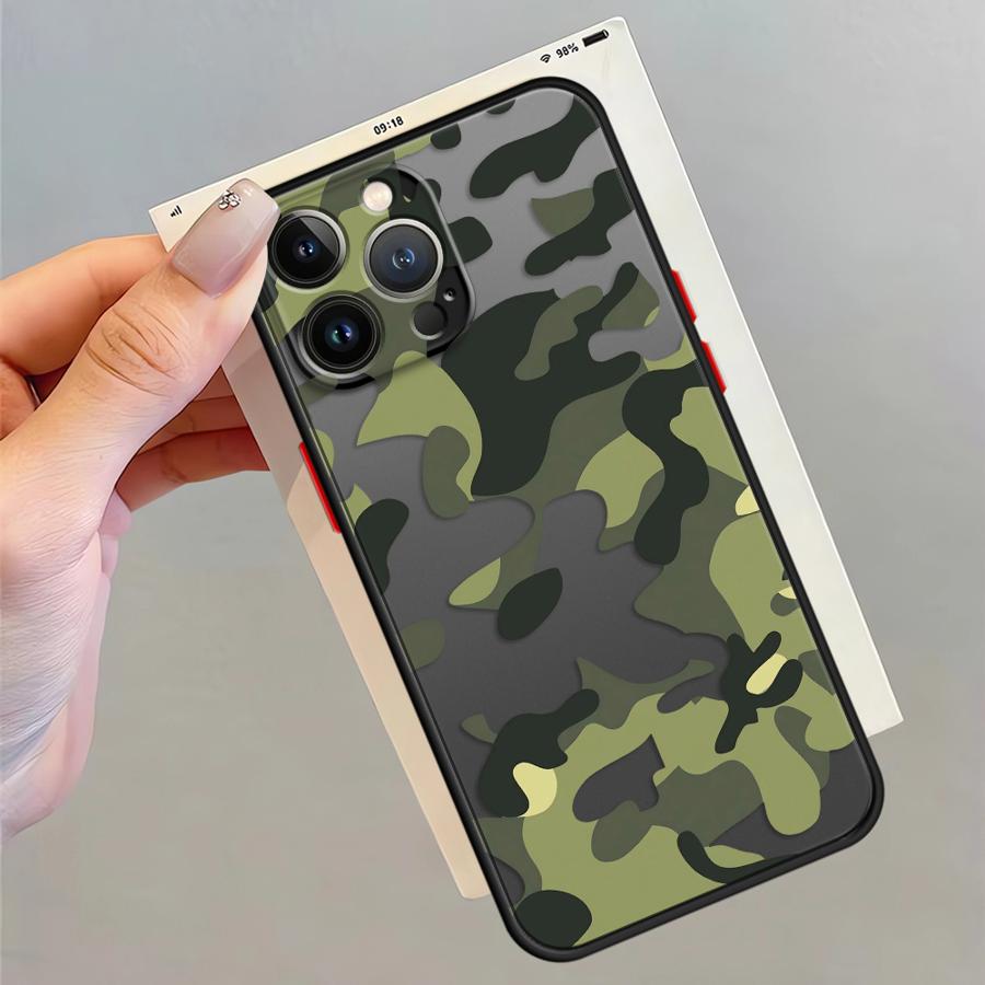 

Funda Back Phone Cover Case for iPhone 17 Pro Max 7 8 SE 14 13 Mini XS XR 15 Air 11 12 16 Plus Camouflage Pattern iPhone17 Pro