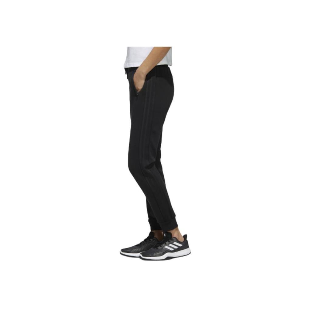 Adidas Slim-Fit Knitted Track Pants Women Bottoms Black FM9309