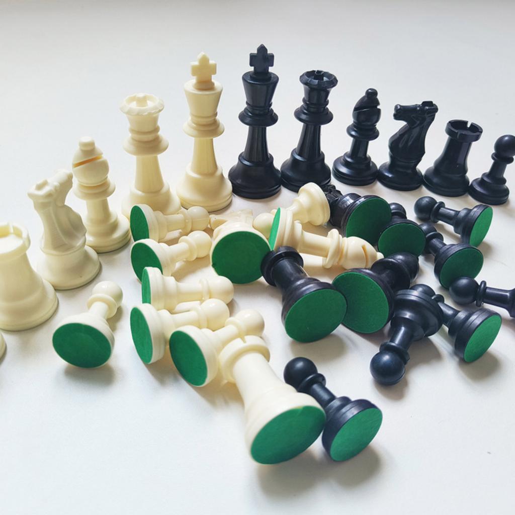 32 Pcs Plastic Chess Pieces Replacement Portable International Chess Pieces Tournament Chessmen Chess Pieces Figures