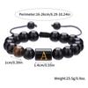 Black Diamond & Tiger Eye Beaded Adjustable Couple Bracelet - Men's Jewelry