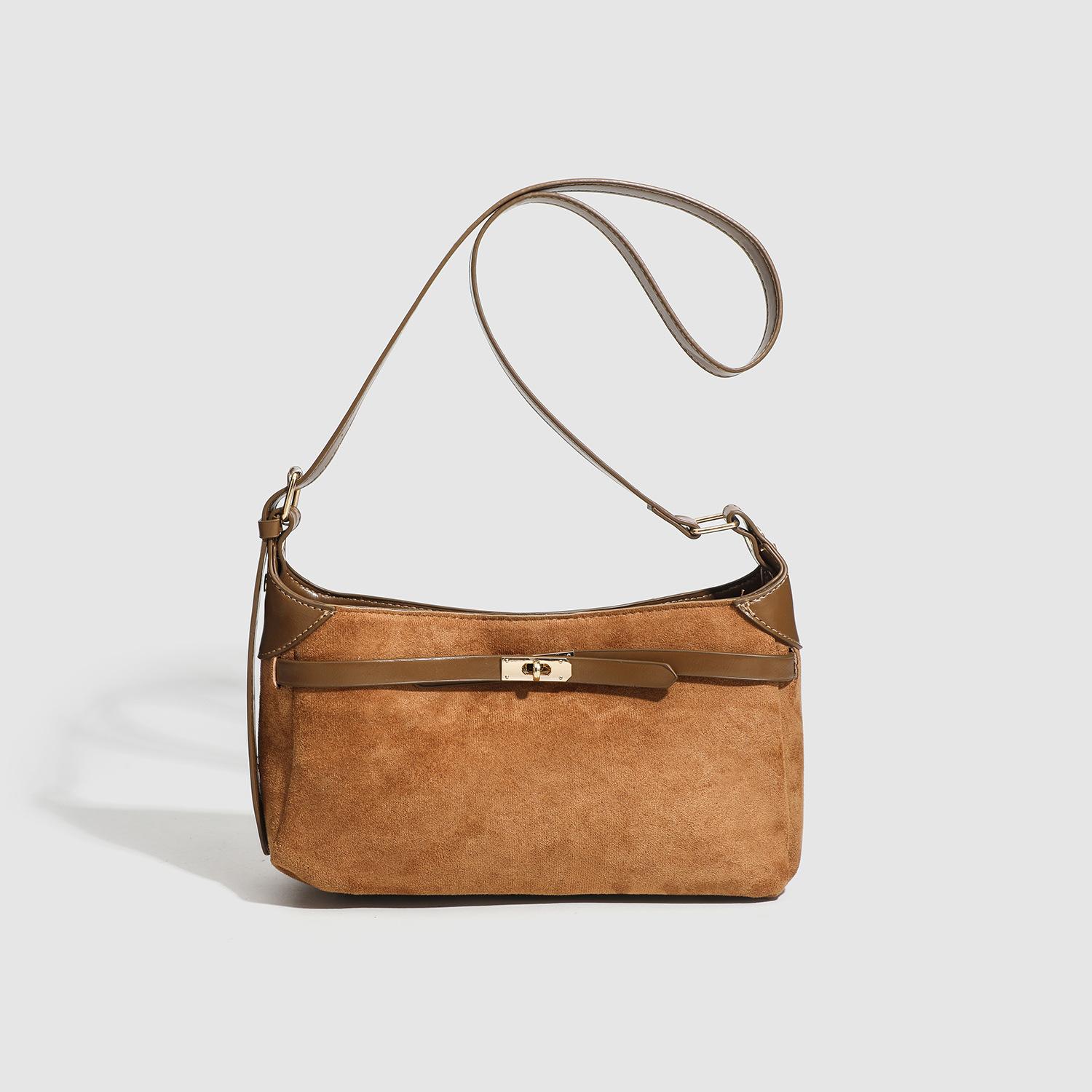Retro Matte Texture Underarm Bag Women S Light Luxury Soft Surface Shoulder Messenger Bag Niche Design Kelly Bag коричневый