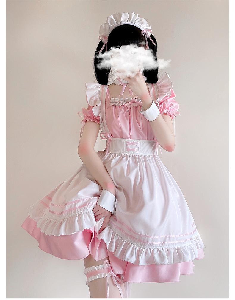 Red do your pussy maid outfit Lolita maid outfit cosplay costume cos maid dress plus size