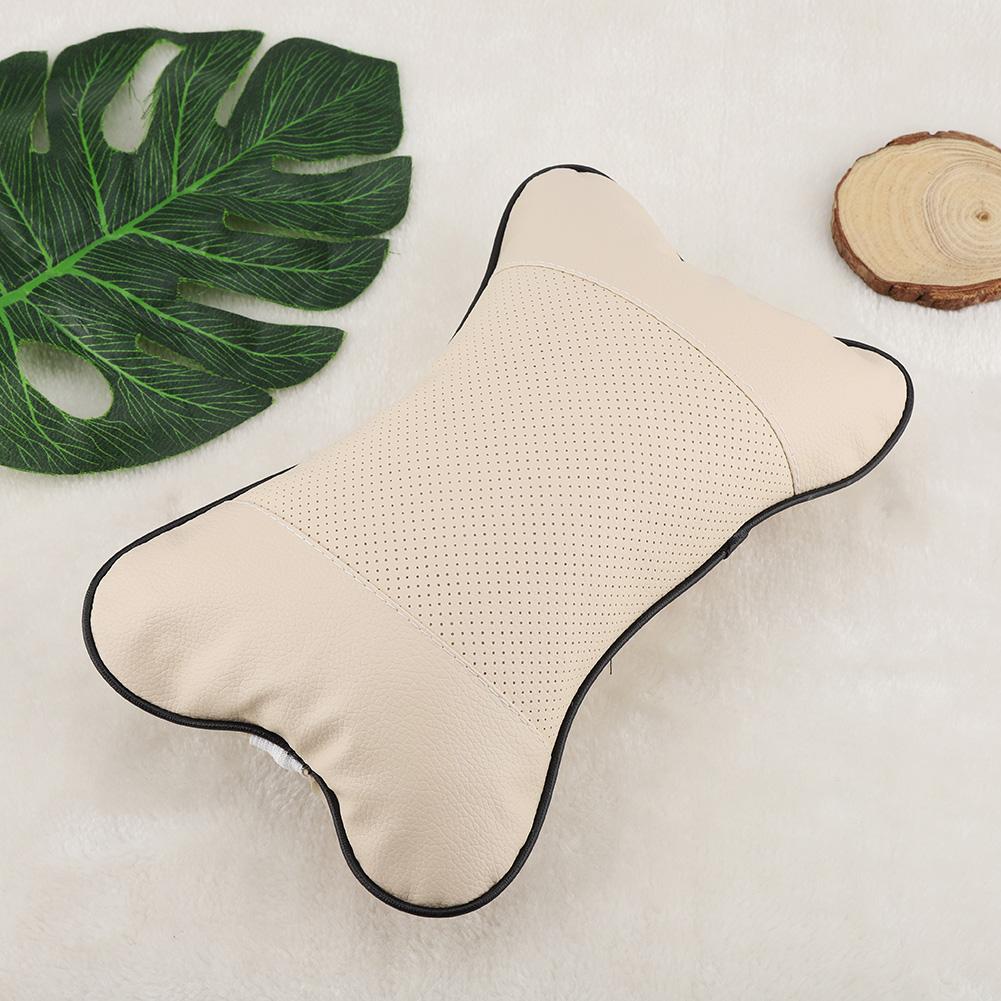 1Pc Soft Auto Car St Hdrest Pillow Brthable Hd Neck Support Cushion Pad(Beige)