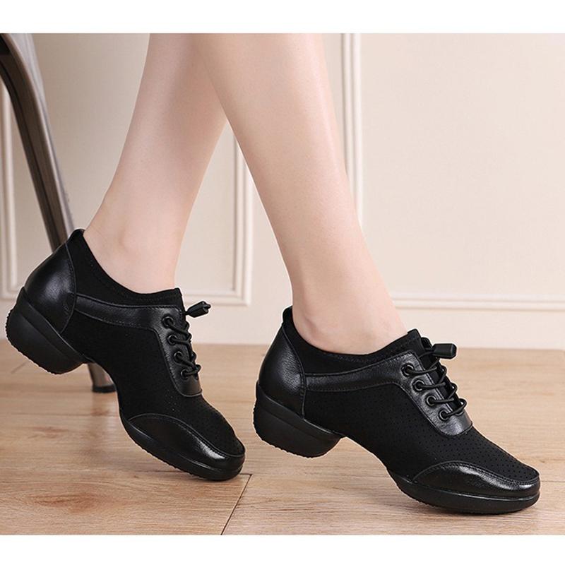 Skóra naturalna Siateczka Moda Buty do tańca Sportowe Damskie Buty jazzowe Miękka podeszwa Fitness Buty do biegania