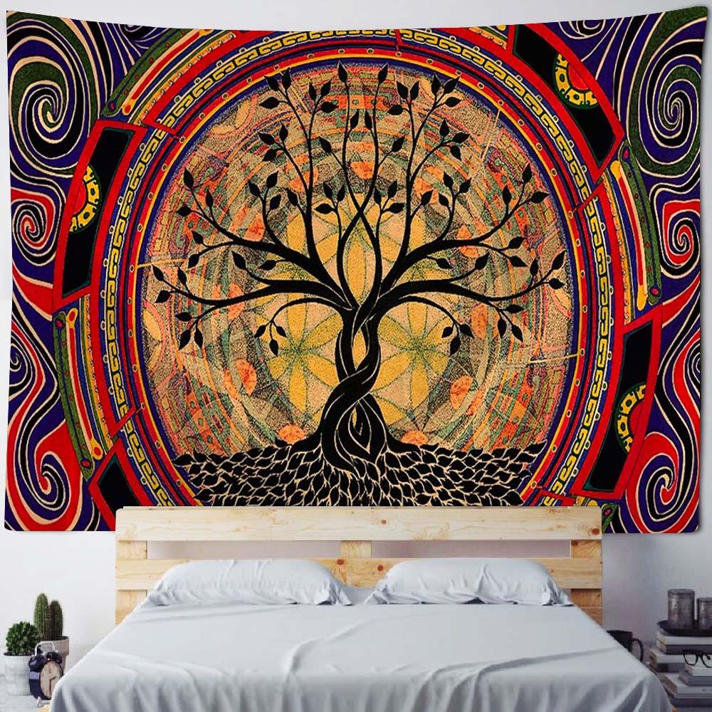Tree Of Life Tapestry Kawaii Bedroom Decoration Mandala Home Wall Decoration Blankets Aesthetics Living Room Hanging Cloth