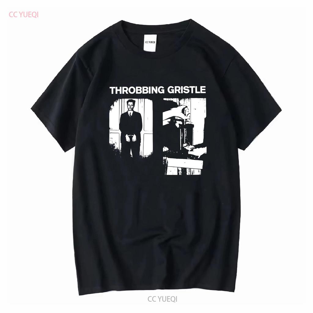 Vtg Throbbing Gristle Band Heavy Cotton All Size Black T Shirt K079 Long or Short Sleeves Vintage Washed Top For Everyday Wear
