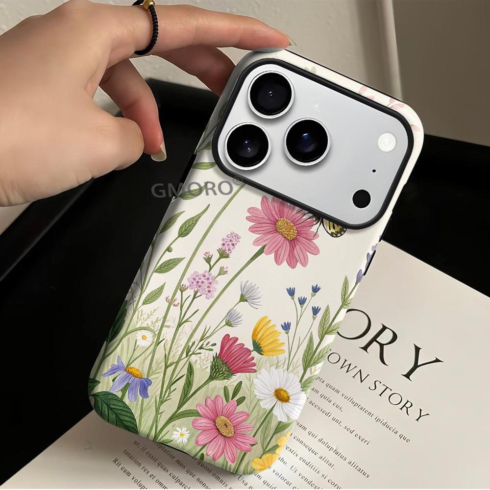 Applicable iPhone17 Advanced Sense Illustration Mobile Phone Case Apple 16/15/14 Pm Film Case 2-in-1 Anti-drop Cover