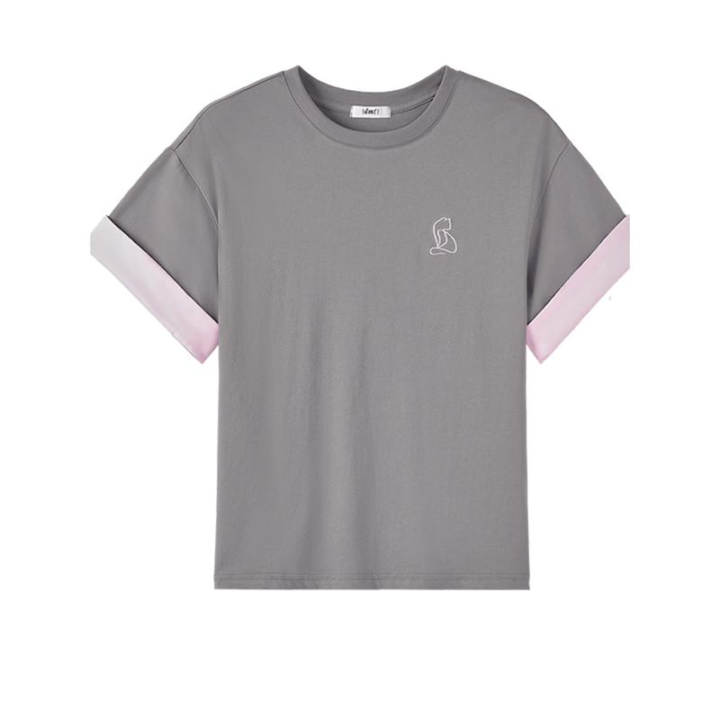 Demana Women's Embroidered Color-block T-Shirt