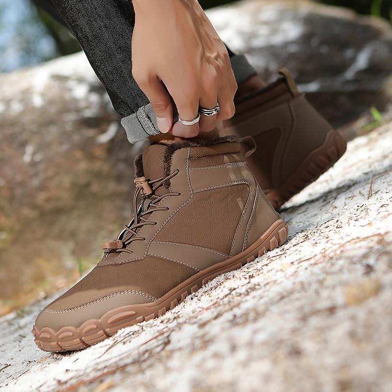 Plush Outdoor Walking Hiking Boots Women's Warm Snow Boots Men High-top Cotton Shoes Winter Casual Shoes