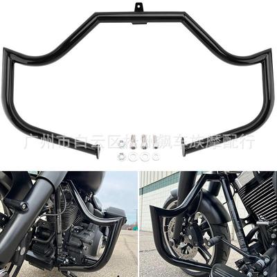 Compatible Black Front Fairing Horn Guard for Harley Touring Road King 2009-2023