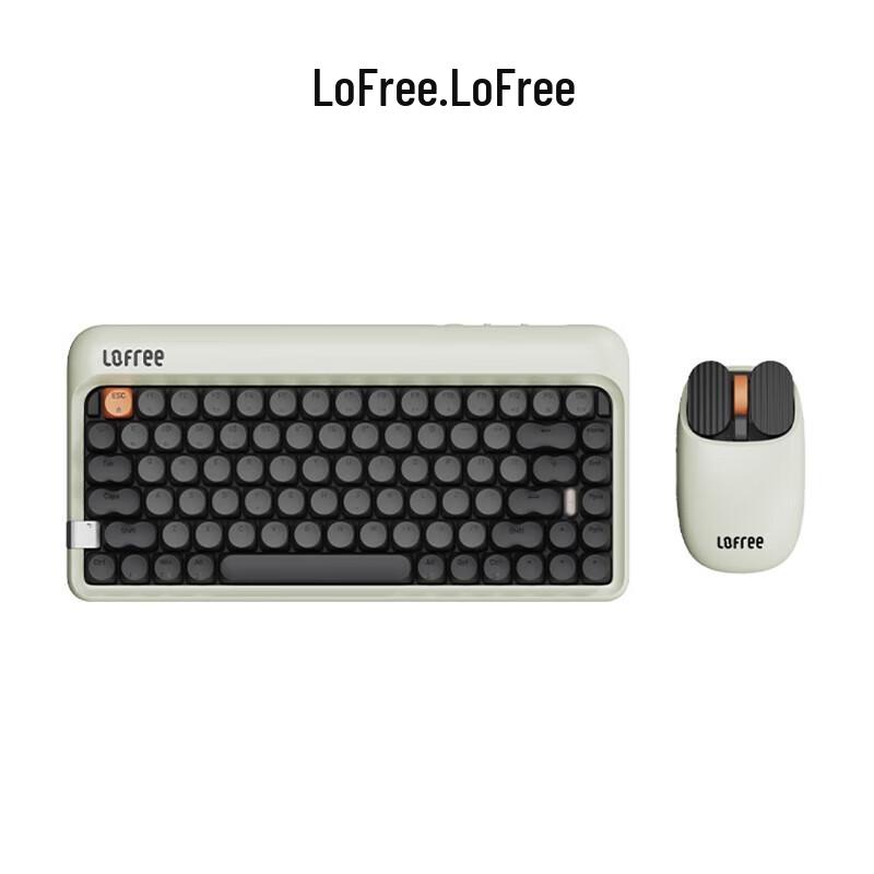 LOFREE 1970S Retro Dot Mechanical Keyboard & Mouse Set