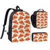 Sac à dos motif tranche de pizza pour garçons et filles Sac à dos pour livres Sac d'école Sacs à bandoulière 3 pièces Sac à lunch isotherme Trousse à crayons