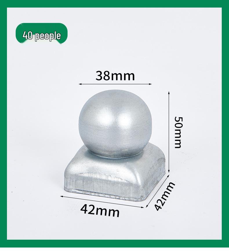 Wrought Iron Galvanized Ball Fence Post Cap for Square & Round Tubes