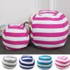 Stripe Toys Storage Bean Bag Round Plush Toy Organizer Multi-purpose   Children