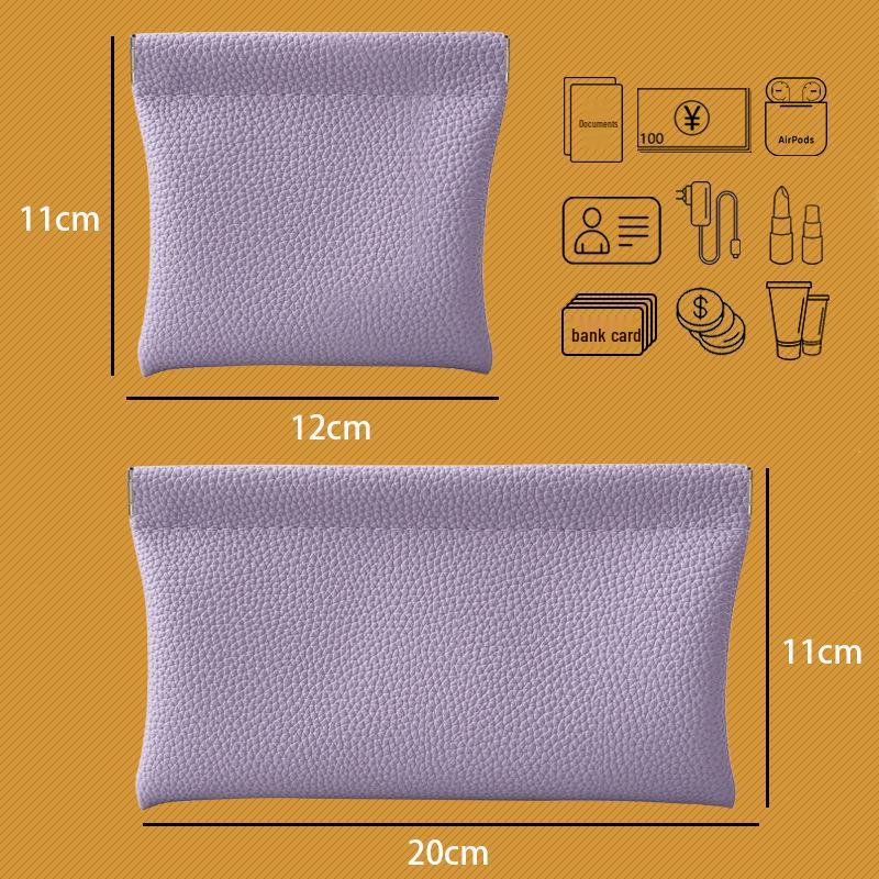 Lychee Pattern Shrapnel Storage Bag: Large Makeup Bag, Glasses Pouch, Inner Clutch, Lipstick & Coin Purse Set.