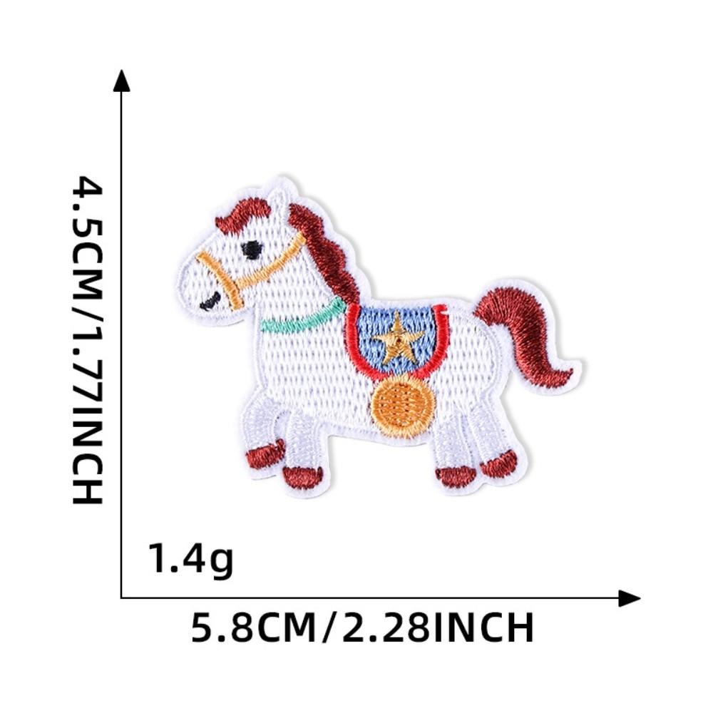 Cartoon Horse Patch Repair Apparel Applique No Sewing Needed Self Adhesive Patch Waterproof Hole Repair Clothes Cloth Stickers