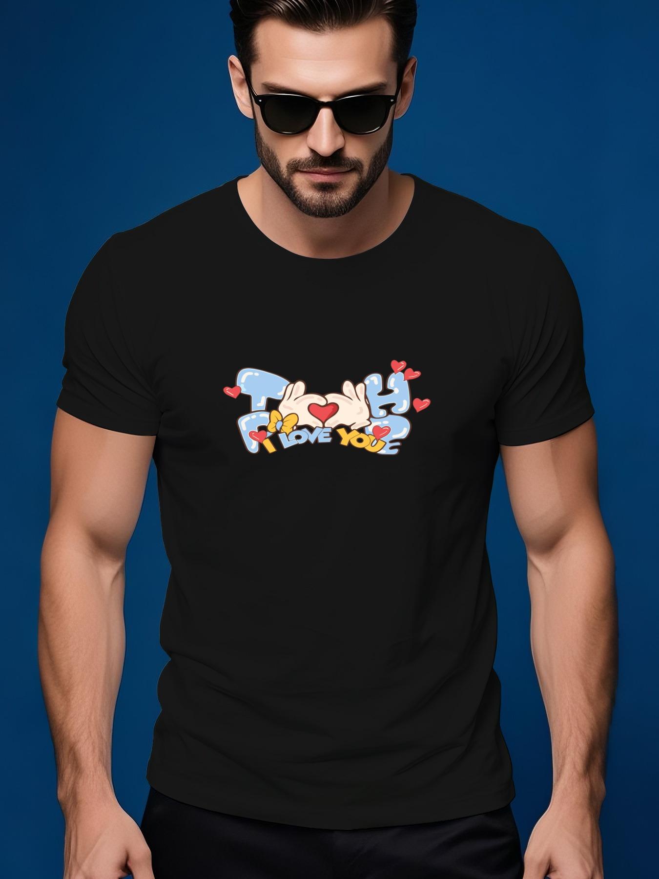 Cotton Tshirt with Fun Love Heart Graphic Design XXXXL