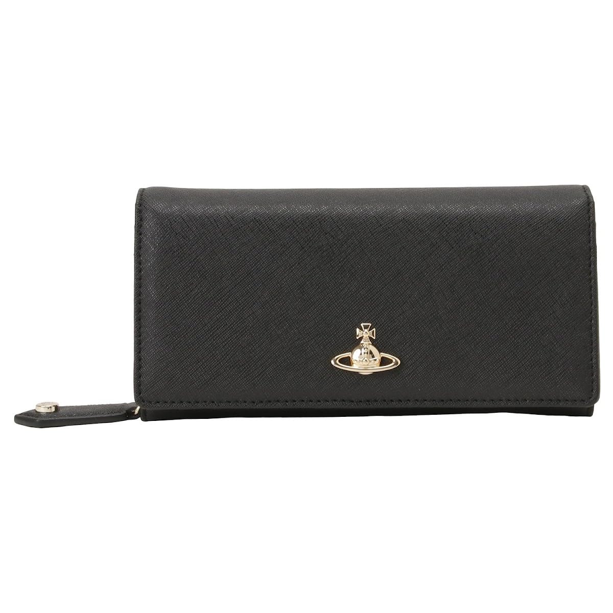

Vivienne Westwood Saffiano Leather Long Wallet with Pass 51060025 L001N Black Bi-fold Case, N403, Women s, [Used] чорний