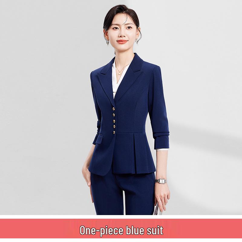Autumn Korean Style Women's Professional Suit Set for Office and Jewelry Store Receptionists
