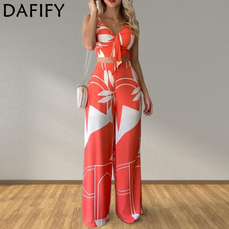 

DAFIFY женские модные повседневные летние весенние подтяжки без рукавов с v-образным вырезом, брюки, брюки, костюмы