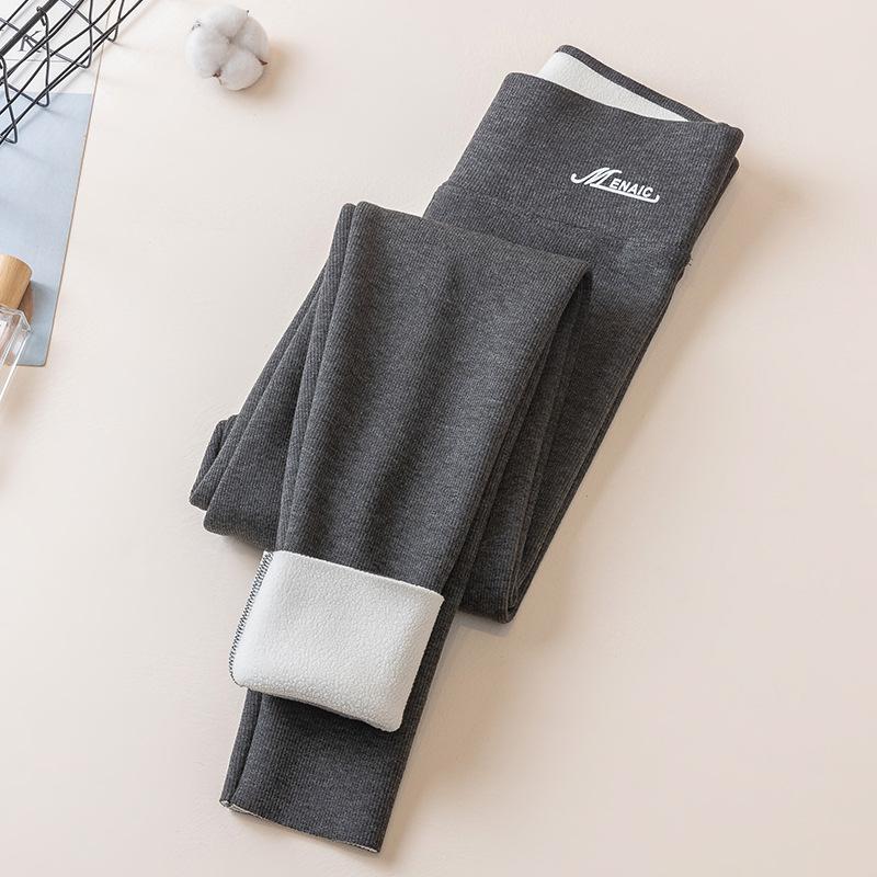 

Хлопковые серые леггинсы женские тонкие весенне-осенние с высокой талией тонкие осенне-зимние бархатные кальсоны большого размера трикотажные брюки XL 125-80kg