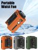 10000mAh Portable Waist Hanging Neck Fan Strong Cooling Wind Outdoor work fan for camping searchlight Travel Farms Fishing