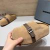 Fashion Flats Platform Women Mules Shoes Slingback Suede Slippers Casual Dress New Sandals 2025 Summer Fashion Classic Chaussure Femme