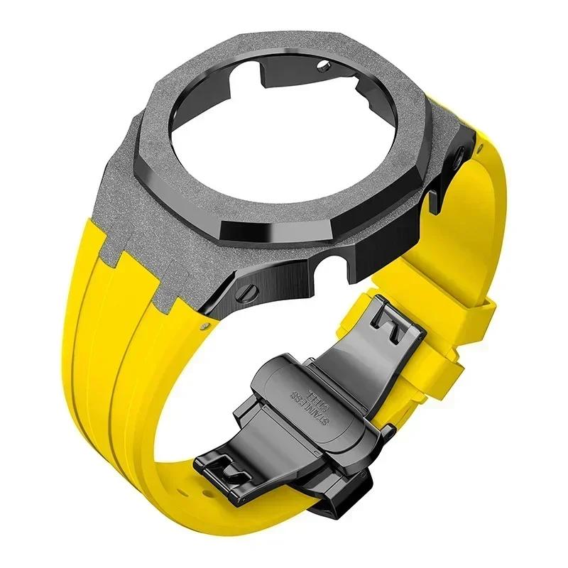 Zestaw modyfikacyjny Gen4 do Casioak GM2100 Metalowa obudowa ze stali nierdzewnej Gumowy pasek Zestaw do modyfikacji Akcesoria Casioak GM-2100 ze śrubami