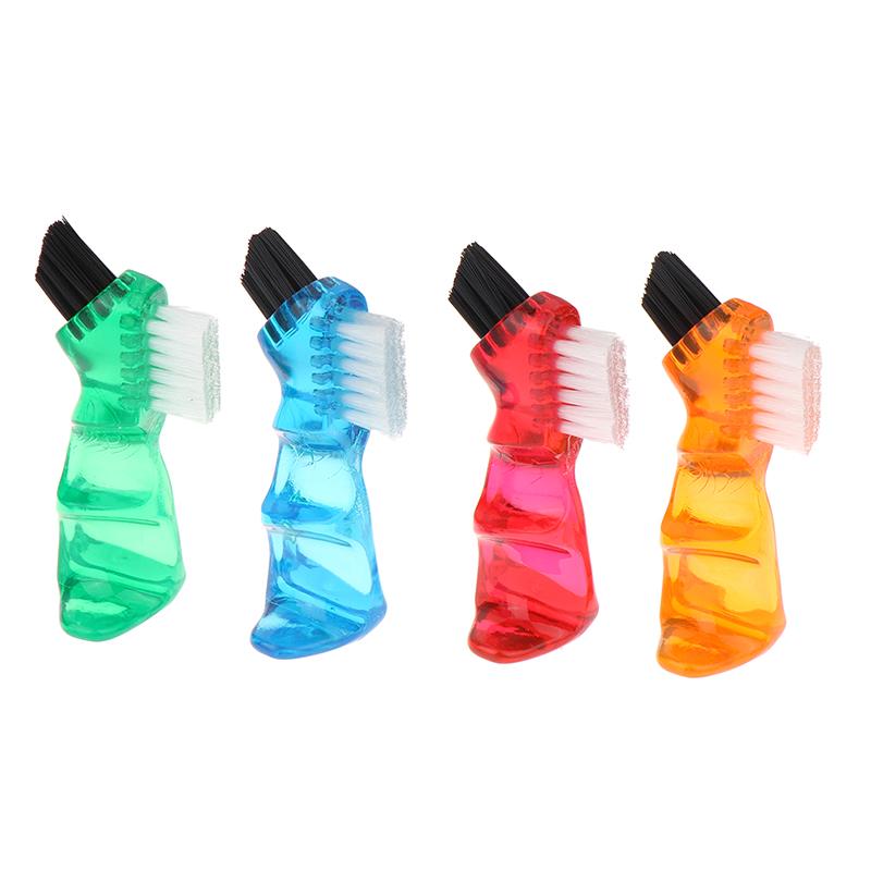 Denture Cleaning Brush Bristles & Ergonomic Rubber Handle Multi-Layered Bristles False Teeth Brush Oral Care Tool