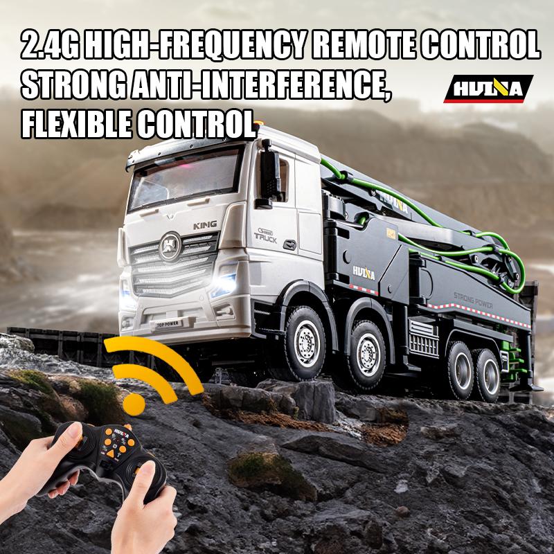 Huina1381 Vodní tryska Zvuk Světlo Domíchávač betonu Slitina Elektrické Dálkové Ovládání Inženýrské Auto Model Rypadla Chlapecká Hračka Dětský Dárek