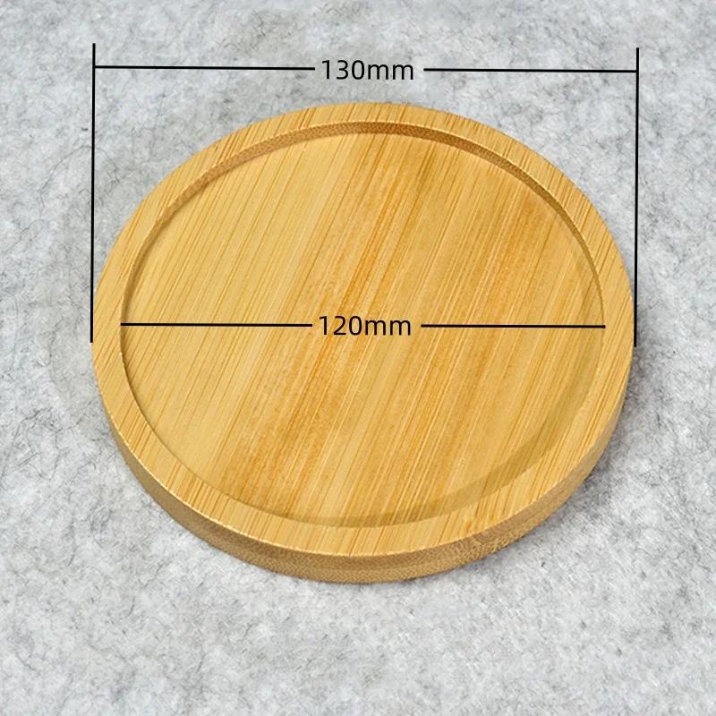 Multi Bamboo Tray Wood Saucer Flower Pot Tray Cup Pad Coaster Plate Kitchen Decorative Plate Creative Coaster Coffee Cup Mat