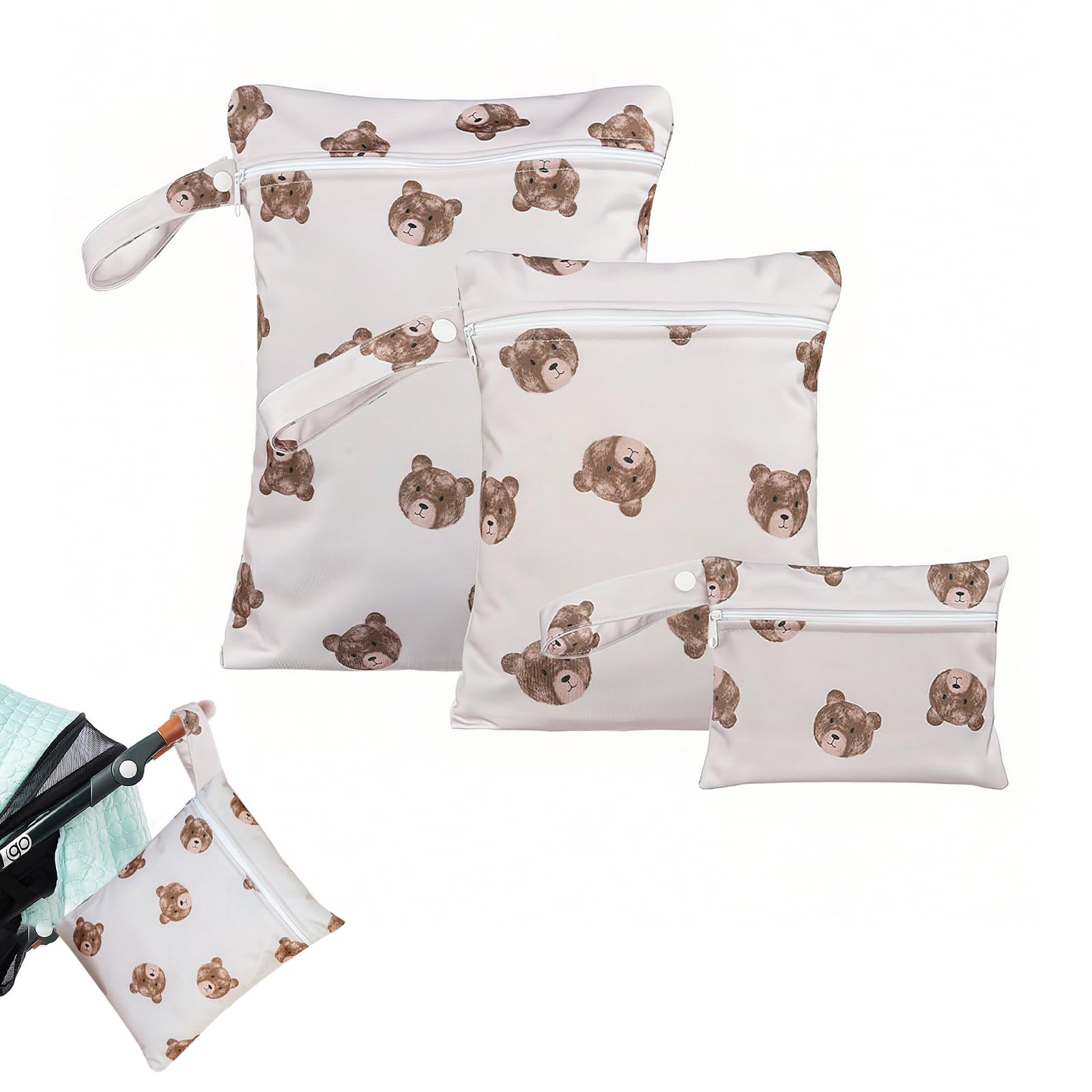 

Счастливыйкау Подгузник и с Мишкой Идеально для Малыша Мокрый и Детский Стирающийся и удобный для the the the и Идеально для мальчиков и Набор из 3 предметов, бежевый