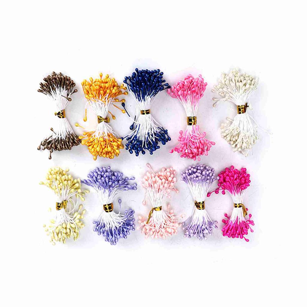 900 Pcs Artificial Flower Stamen Dried Flower Hand Made Stamen Decorative Accessory 3mm