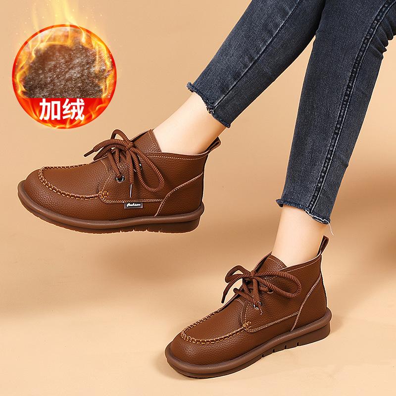 Martin Boots Women's British Style 2025 New Thick-soled Small Japanese Thin Short Boots Spring and Autumn Boots Velvet Winter